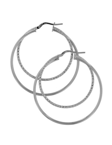 CRI-1302 - CRIOLLA DE PLATA CHAPADA EN ORO DE 43 MM EXT. E 33 MM INT.