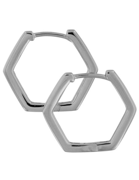 CRI-1383 - CRIOLLA DE PLATA CON MOTIVO HEXAGONAL DE 15 MM