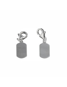 COLG-859 - COLGANTE PLATA PLACA IDENTIDAD CON MOSQUETÓN DE 14 MM X 9 MM