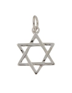 COLG-991 - COLGANTE DE PLATA ESTRELLA DE DAVID DE 23 MM X 25 MM