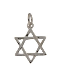 COLG-986 - COLGANTE DE PLATA ESTRELLA DE DAVID DE 14 MM