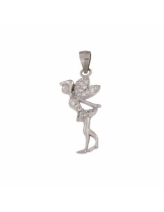 COLG-774 - COLGANTE DE PLATA CON FORMA DE CAMPANILLA CON CIRCONITA DE 11 MM X 17 MM