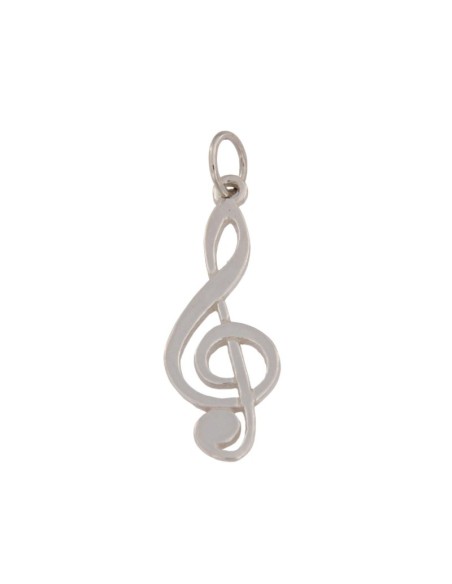 COLG-647 - COLGANTE DE PLATA EN FORMA DE CLAVE DE SOL DE 31 MM X 11 MM