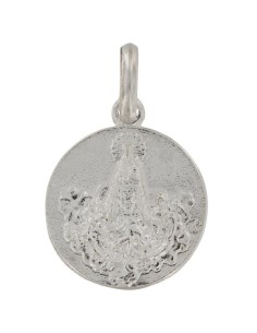 COLG-1018 - COLGANTE DE PLATA CON MOTIVO DE LA VIRGEN DE LOS DESAMPARADOS DE 17,5 MM