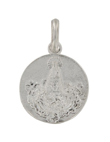 COLG-1018 - COLGANTE DE PLATA CON MOTIVO DE LA VIRGEN DE LOS DESAMPARADOS DE 17,5 MM