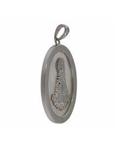 COLG-967 - COLGANTE DE PLATA Y NÁCAR VIRGEN DE LOS DESAMPARADOS DE 25 MM X 30 MM 2