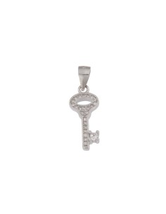 COLG-792 - COLGANTE DE PLATA LLAVE CON CIRCONITA DE 19 MM X 8 MM