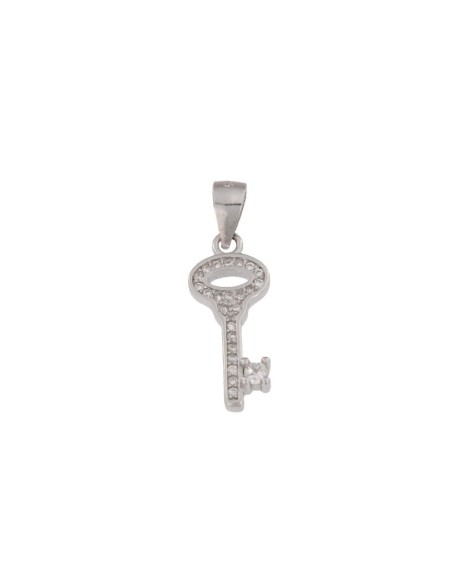 COLG-792 - COLGANTE DE PLATA LLAVE CON CIRCONITA DE 19 MM X 8 MM
