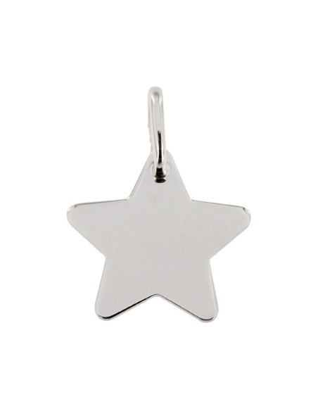 COLG-929 - COLGANTE DE PLATA EN FORMA DE ESTRELLA DE 15 MM X 15 MM