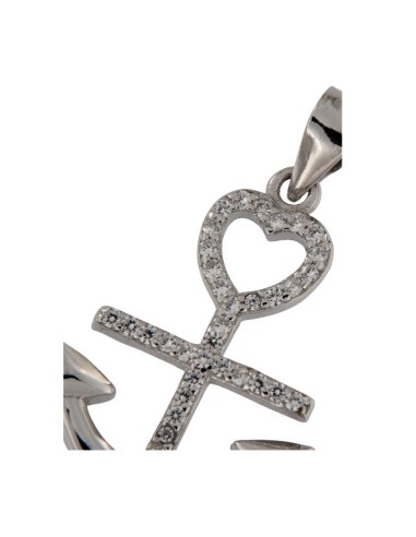 COLG-775 - COLGANTE DE PLATA CON MOTIVO DE ANCLA CON CIRCONITA DE 17 MM X 22 MM