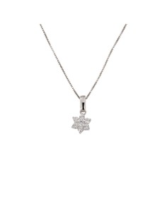 COLG-881 - COLGANTE DE PLATA CON FORMA DE ESTRELLA CON CIRCONITA DE 10 MM X 7 MM