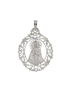 COLG-498 - COLGANTE PLATA MEDALLÓN VIRGEN DE LOS DESAMPARADOS DE 38 MM DE ALTO