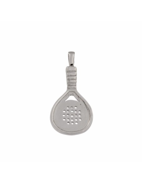 COLG-702 - COLGANTE DE PLATA EN FORMA DE RAQUETA DE 17 MM X 37 MM
