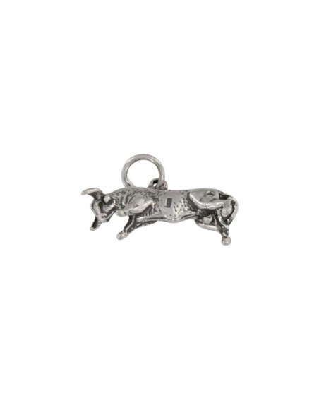 COLG-22 - COLGANTE DE PLATA EN FORMA DE TORO DE 12 MM X 22 MM