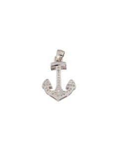 COLG-736 - COLGANTE DE PLATA EN FORMA DE ANCLA CON CIRCONITA DE 15 MM X 21 MM