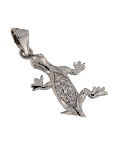 COLG-778 - COLGANTE DE PLATA CON MOTIVO DE SALAMANDRA CON CIRCONITA DE 15 MM X 28 MM 2