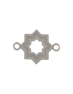 COLG-966 - COLGANTE ENTREPIEZA PULSERA ESTRELLA MUDEJAR SATINADA 14MM