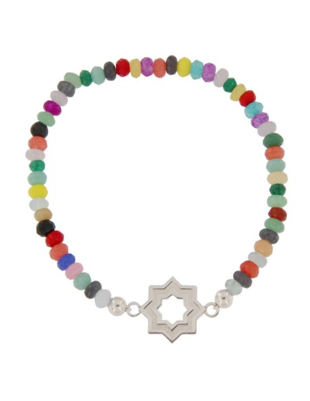 COLG-966 - COLGANTE ENTREPIEZA PULSERA ESTRELLA MUDEJAR SATINADA 14MM