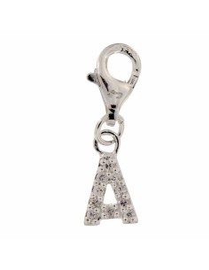 COLG-S/R-1 - COLGANTE DE PLATA LETRA A CON MOSQUETÓN 8X6 MM