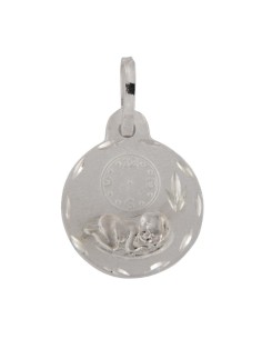 COLG-743 - COLGANTE PLATA MEDALLA DE LA HORA DE 20 MM