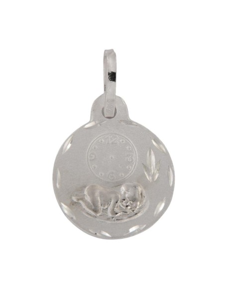 COLG-743 - COLGANTE PLATA MEDALLA DE LA HORA DE 20 MM