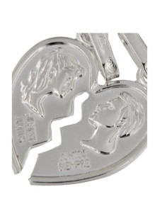 COLG-60 - COLGANTE CORAZON PARTIDO CON RELIEVE EN PLATA DE 20 MM  2