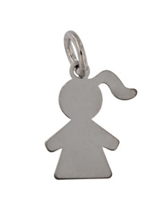 COLG-595 - COLGANTE DE PLATA CON MOTIVO DE NIÑA 12 MM X 8 MM