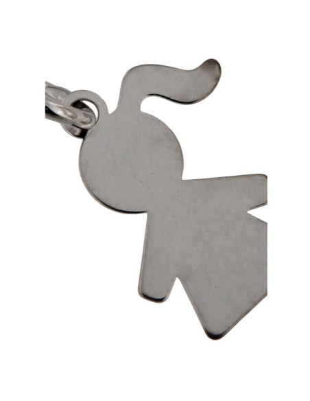 COLG-595 - COLGANTE DE PLATA CON MOTIVO DE NIÑA 12 MM X 8 MM