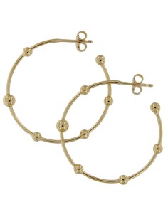 CRI-1215 - CRIOLLA DE PLATA CHAPADO EN ORO CON BOLAS DE PLATA DE DOS TAMAÑOS 3 Y 4 MM Y 30 MM INT 2