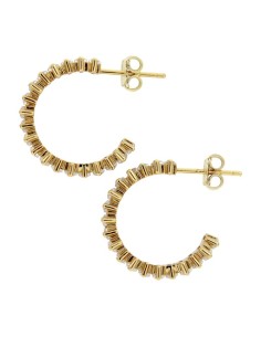 CRI-1031 - CRIOLLA DE PLATA CHAPADA EN ORO CON PIEDRA BLANCA DE 10 MM  2