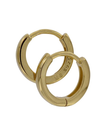 CRI-953 - CRIOLLA DE PLATA CHAPADO EN ORO LISA DE 6 MM