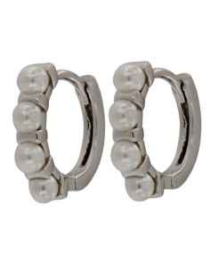 CRI-1250 - CRIOLLA DE PLATA CON PERLAS DE 3 MM Y 10 MM