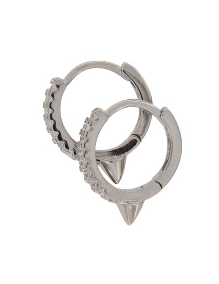 CRI-950 - CRIOLLA DE PLATA CON PINCHO Y CIRCONITA 11 MM