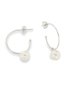 CRI-714 - CRIOLLA DE PLATA CON MOTIVO DE PERLA COLGANTE 