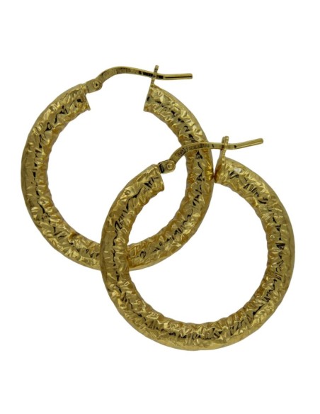 CRI-1131 - CRIOLLA DE PLATA CHAPADA EN ORO CON MARTELE DE 30 MM