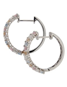 CRI-1070 - CRIOLLA DE PLATA CON PIEDRA DE COLORES DE 20 MM 2