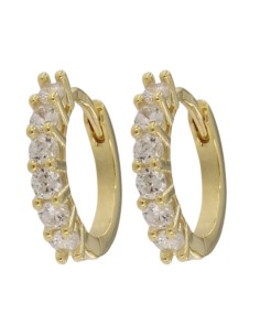 CRI-1218 - CRIOLLA DE PLATA CHAPADA EN ORO CON CIRCONITA DE 2 MM Y 10 MM 