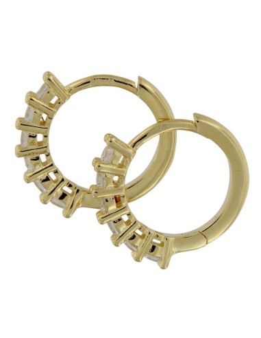 CRI-1218 - CRIOLLA DE PLATA CHAPADA EN ORO CON CIRCONITA DE 2 MM Y 10 MM 