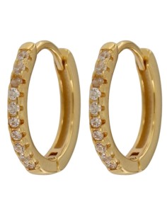 CRI-1229 - CRIOLLA DE PLATA CHAPADA EN ORO CON CIRCONITA DE 10 MM  