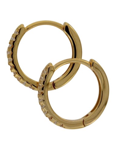 CRI-1229 - CRIOLLA DE PLATA CHAPADA EN ORO CON CIRCONITA DE 10 MM  