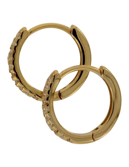 CRI-1229 - CRIOLLA DE PLATA CHAPADA EN ORO CON CIRCONITA DE 10 MM  