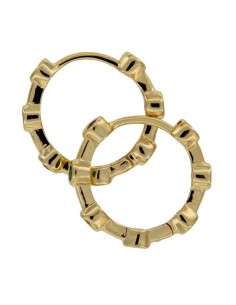 CRI-1075 - CRIOLLA DE PLATA CHAPADA EN ORO CON CHATONES DE COLORES DE 10 MM 2