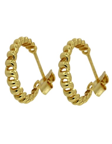 CRI-708 - CRIOLLADE PLATA CHAPADA EN ORO BARBADAS LISAS DE 15 MM DIÁMETRO 