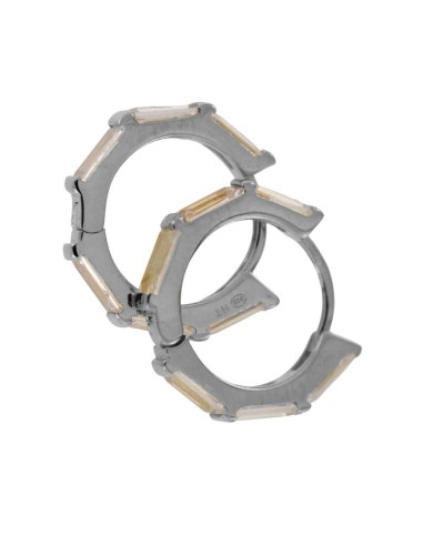 CRI-803 - CRIOLLA DE PLATA CON PIEDRA BLANCA DE 10 MM