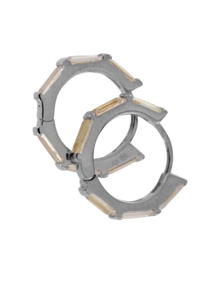 CRI-803 - CRIOLLA DE PLATA CON PIEDRA BLANCA DE 10 MM