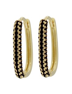 CRI-1095 - CRIOLLA DE PLATA CHAPADO EN OROCON CIRCONITA NEGRA DE 10 MM X 15 MM 