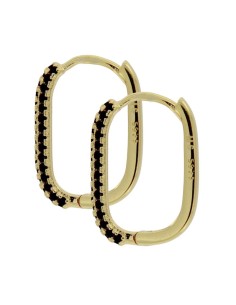 CRI-1095 - CRIOLLA DE PLATA CHAPADO EN OROCON CIRCONITA NEGRA DE 10 MM X 15 MM  2