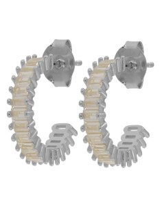 CRI-1248 - CRIOLLA DE PLATA CON PIEDRA BLANCA DE 11 MM 