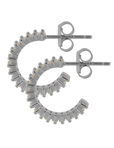 CRI-1248 - CRIOLLA DE PLATA CON PIEDRA BLANCA DE 11 MM 