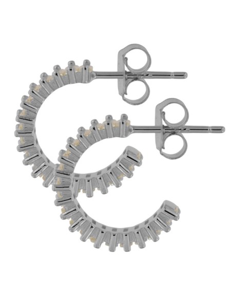 CRI-1248 - CRIOLLA DE PLATA CON PIEDRA BLANCA DE 11 MM 